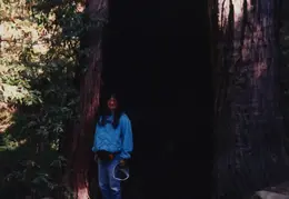 Big Sur Cheryl and Redwood Tree