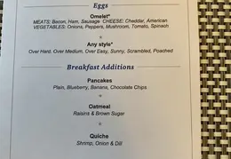 American Cruises Breakfast Menu 1