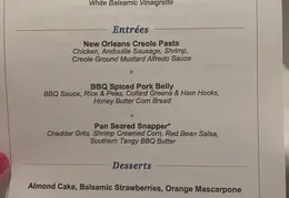 American Cruises Dinner Menu 1