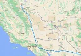 Chandler AZ to Bridgeport CA