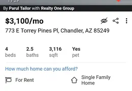Chandler Rental Listing August 2021